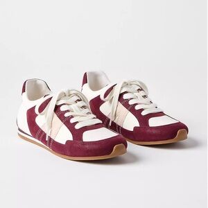 New ~ The Loft Women's Burgundy & White Sneakers ~ Size 10